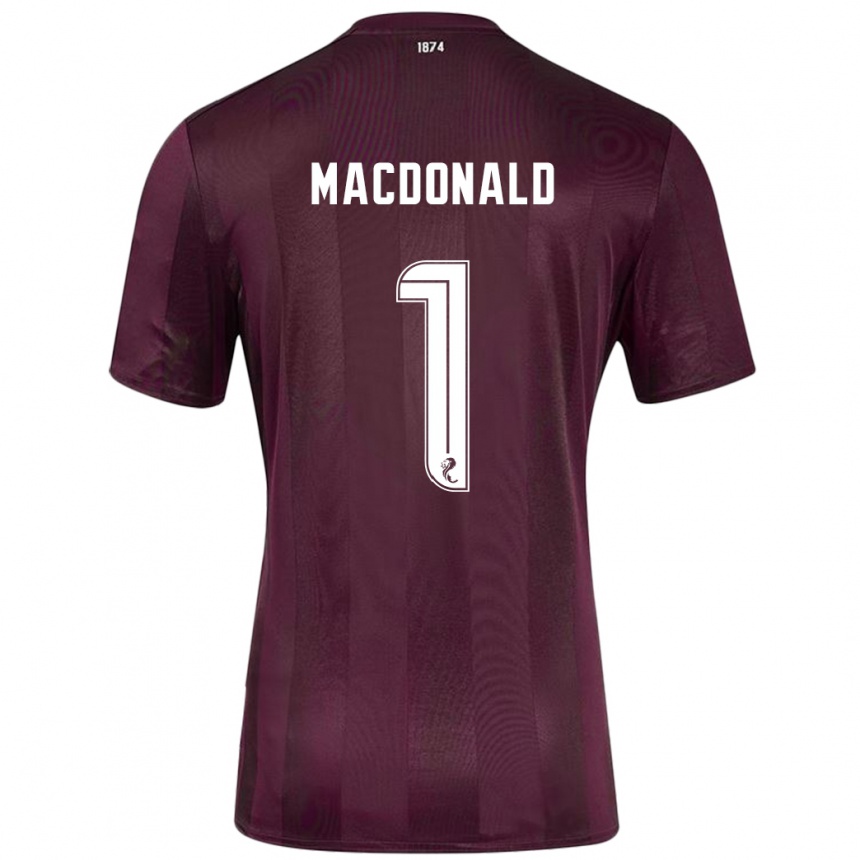 Niño Fútbol Camiseta Jamie Macdonald #1 Borgoña 1ª Equipación 2024/25 Perú