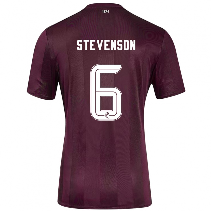 Niño Fútbol Camiseta Gus Stevenson #6 Borgoña 1ª Equipación 2024/25 Perú