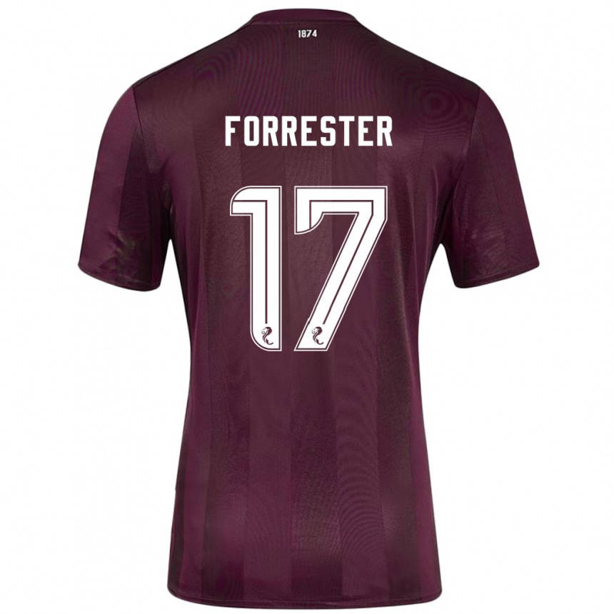 Niño Fútbol Camiseta Adam Forrester #17 Borgoña 1ª Equipación 2024/25 Perú