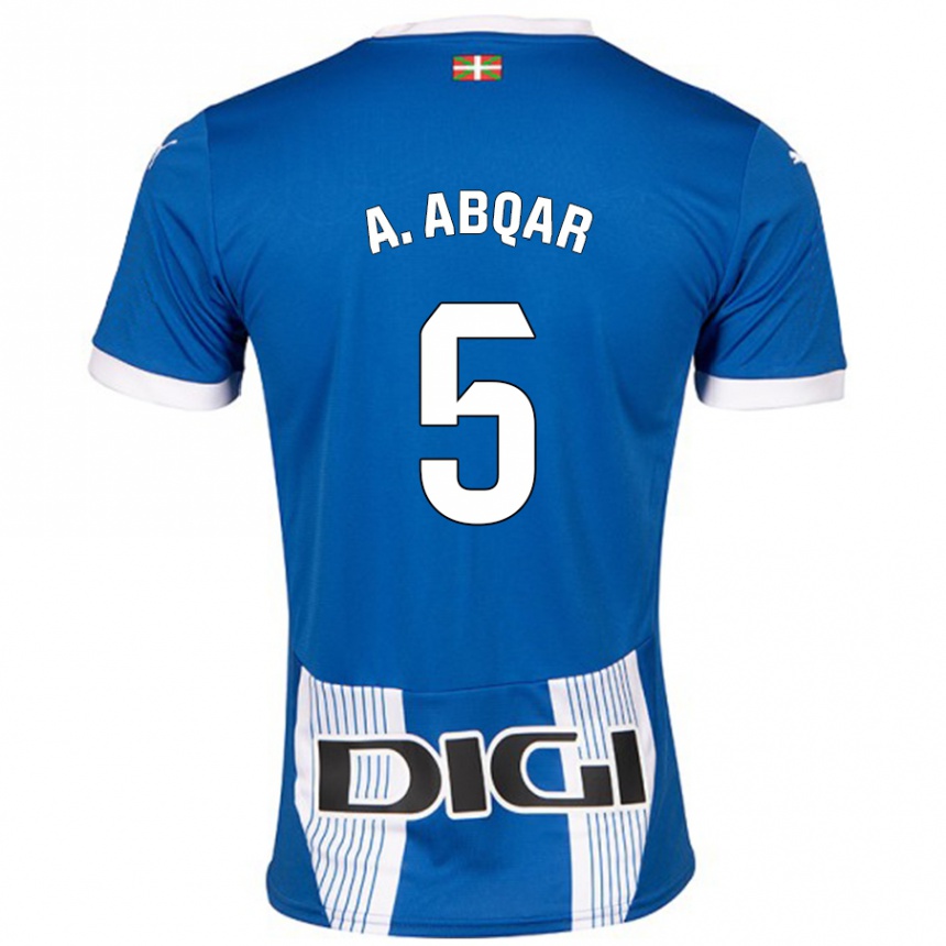 Niño Fútbol Camiseta Abdel Abqar #5 Azul 1ª Equipación 2024/25 Perú