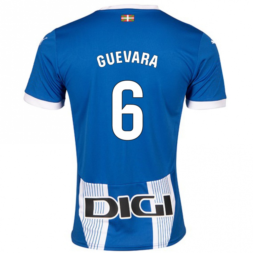 Niño Fútbol Camiseta Ander Guevara #6 Azul 1ª Equipación 2024/25 Perú