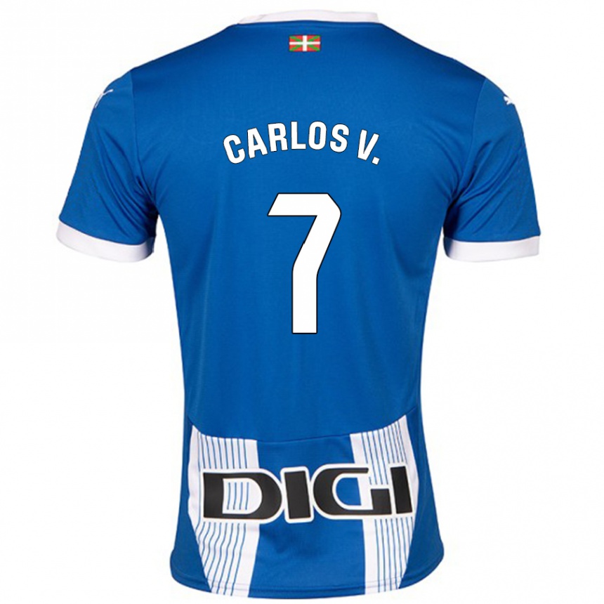 Niño Fútbol Camiseta Carlos Vicente #7 Azul 1ª Equipación 2024/25 Perú