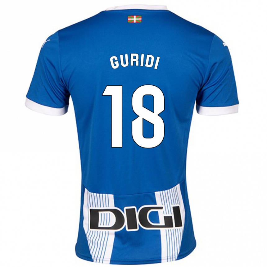 Niño Fútbol Camiseta Jon Guridi #18 Azul 1ª Equipación 2024/25 Perú