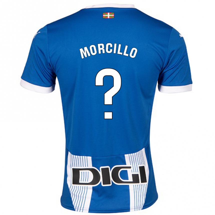 Niño Fútbol Camiseta Diego Morcillo #0 Azul 1ª Equipación 2024/25 Perú