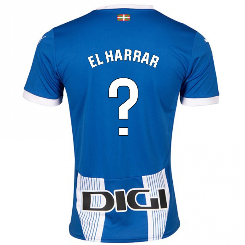 Niño Fútbol Camiseta Mohamed El Harrar #0 Azul 1ª Equipación 2024/25 Perú