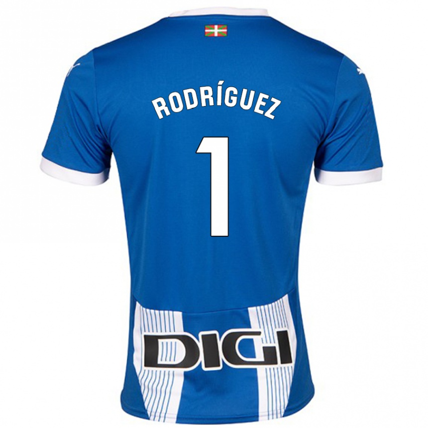 Niño Fútbol Camiseta Adrián Rodríguez #1 Azul 1ª Equipación 2024/25 Perú