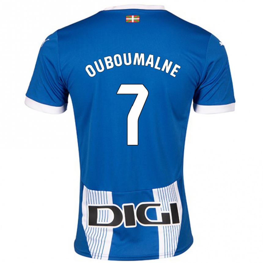 Niño Fútbol Camiseta Ibra Ouboumalne #7 Azul 1ª Equipación 2024/25 Perú