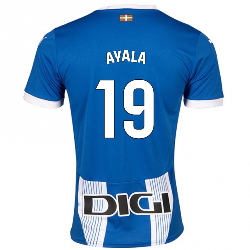 Niño Fútbol Camiseta Axel Ayala #19 Azul 1ª Equipación 2024/25 Perú