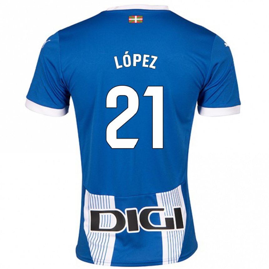 Niño Fútbol Camiseta Juanma López #21 Azul 1ª Equipación 2024/25 Perú