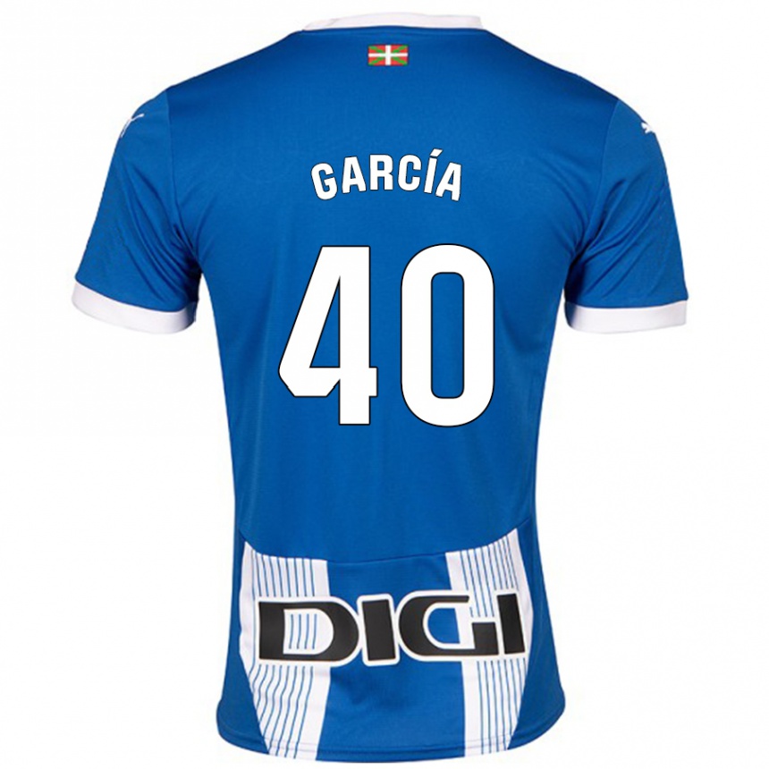 Niño Fútbol Camiseta Álvaro García #40 Azul 1ª Equipación 2024/25 Perú