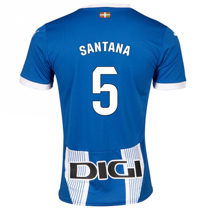 Niño Fútbol Camiseta Vanesa Santana #5 Azul 1ª Equipación 2024/25 Perú