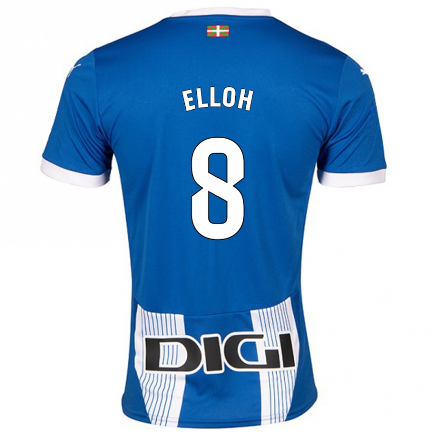 Niño Fútbol Camiseta Rebecca Elloh #8 Azul 1ª Equipación 2024/25 Perú