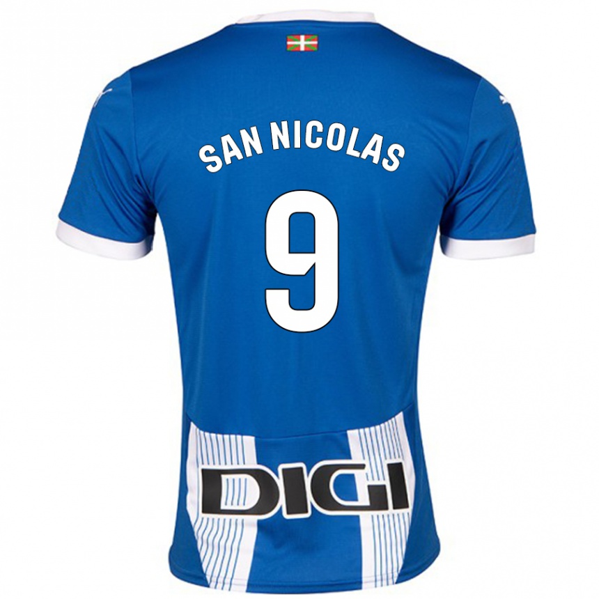 Niño Fútbol Camiseta Olga San Nicolás #9 Azul 1ª Equipación 2024/25 Perú