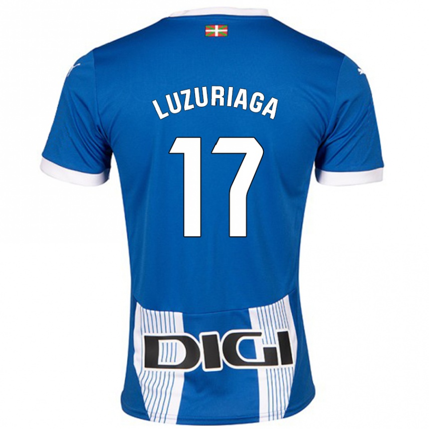 Niño Fútbol Camiseta Judith Luzuriaga #17 Azul 1ª Equipación 2024/25 Perú