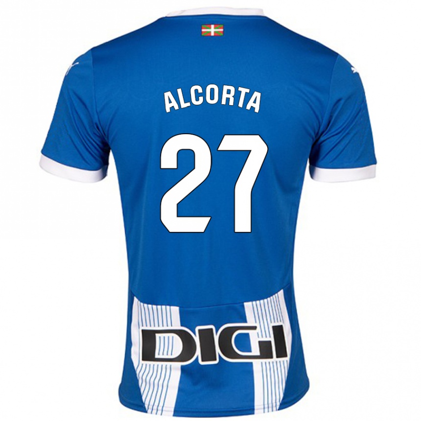 Niño Fútbol Camiseta Alaitz Alcorta #27 Azul 1ª Equipación 2024/25 Perú