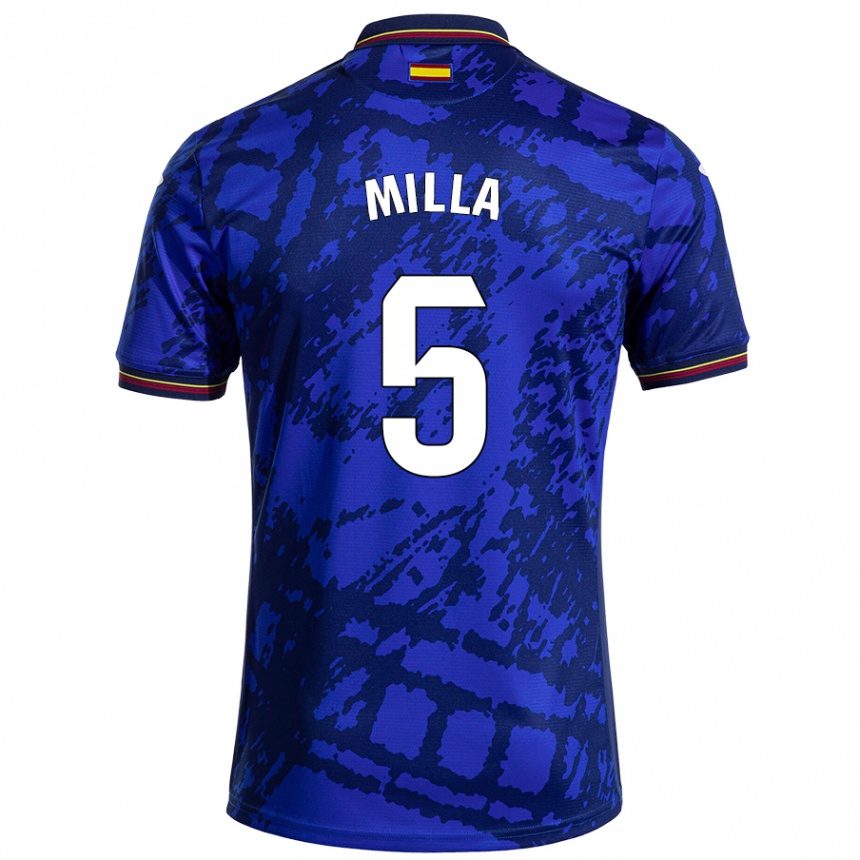 Niño Fútbol Camiseta Luis Milla #5 Azul Más Oscuro 1ª Equipación 2024/25 Perú