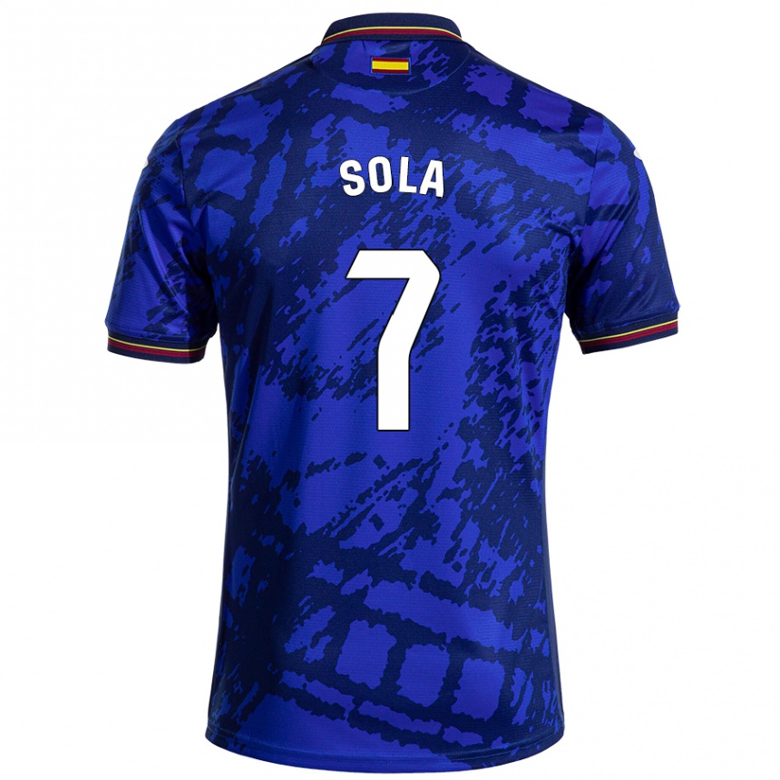 Niño Fútbol Camiseta Álex Sola #7 Azul Más Oscuro 1ª Equipación 2024/25 Perú