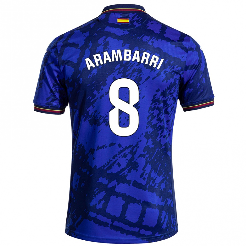 Niño Fútbol Camiseta Mauro Arambarri #8 Azul Más Oscuro 1ª Equipación 2024/25 Perú