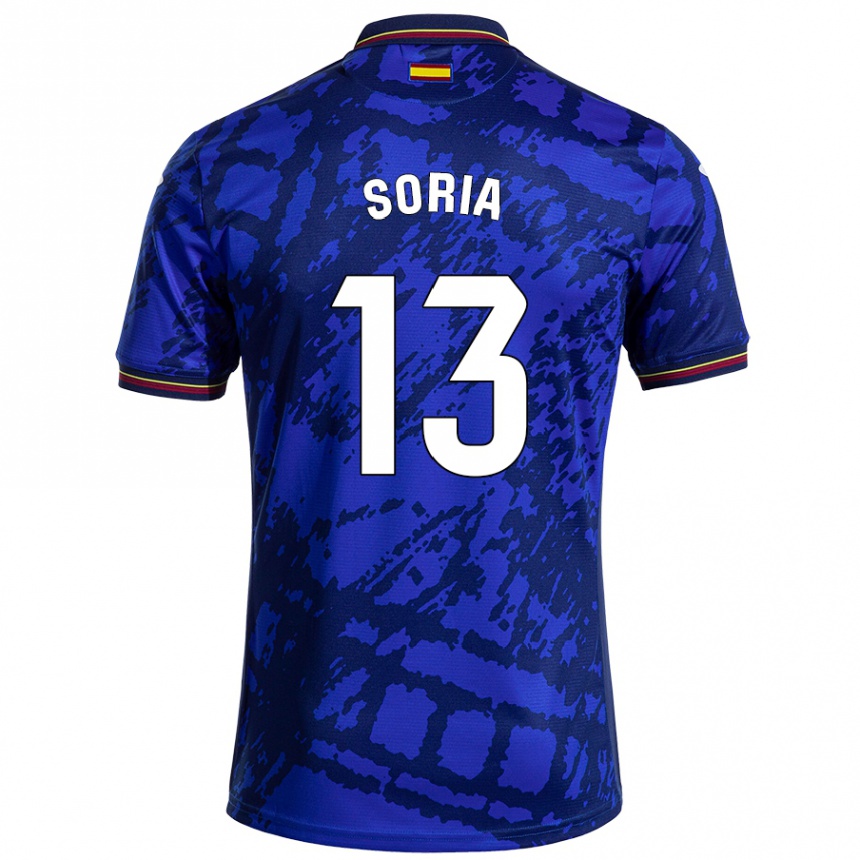 Niño Fútbol Camiseta David Soria #13 Azul Más Oscuro 1ª Equipación 2024/25 Perú