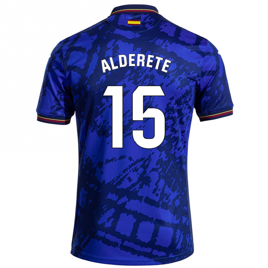 Niño Fútbol Camiseta Omar Alderete #15 Azul Más Oscuro 1ª Equipación 2024/25 Perú