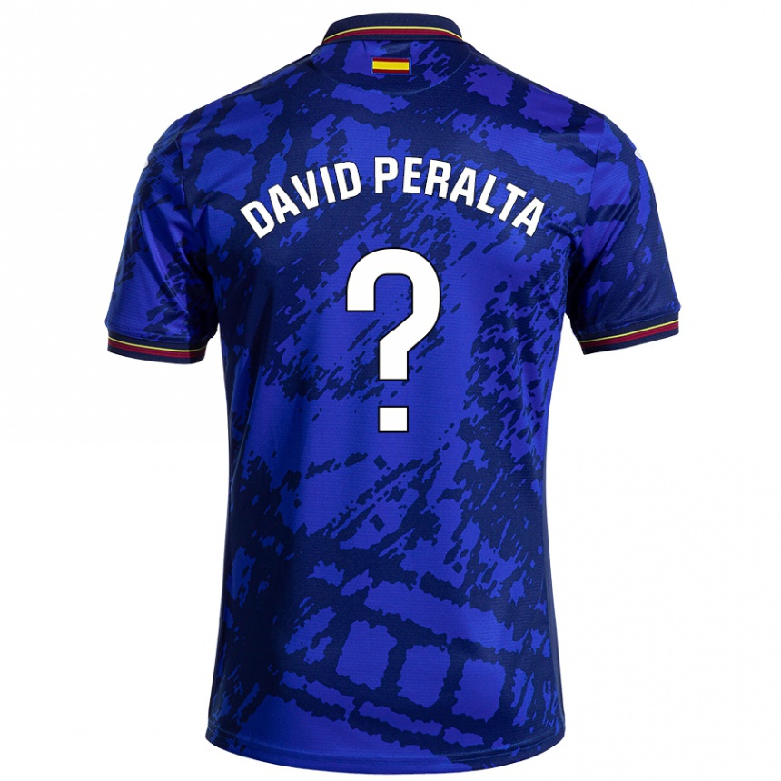 Niño Fútbol Camiseta Juan David Peralta #0 Azul Más Oscuro 1ª Equipación 2024/25 Perú