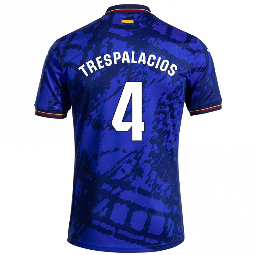 Niño Fútbol Camiseta Adrián Trespalacios #4 Azul Más Oscuro 1ª Equipación 2024/25 Perú