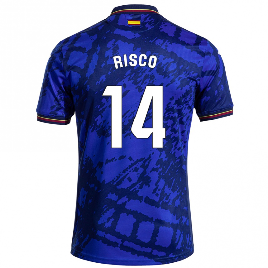 Niño Fútbol Camiseta Alberto Risco #14 Azul Más Oscuro 1ª Equipación 2024/25 Perú