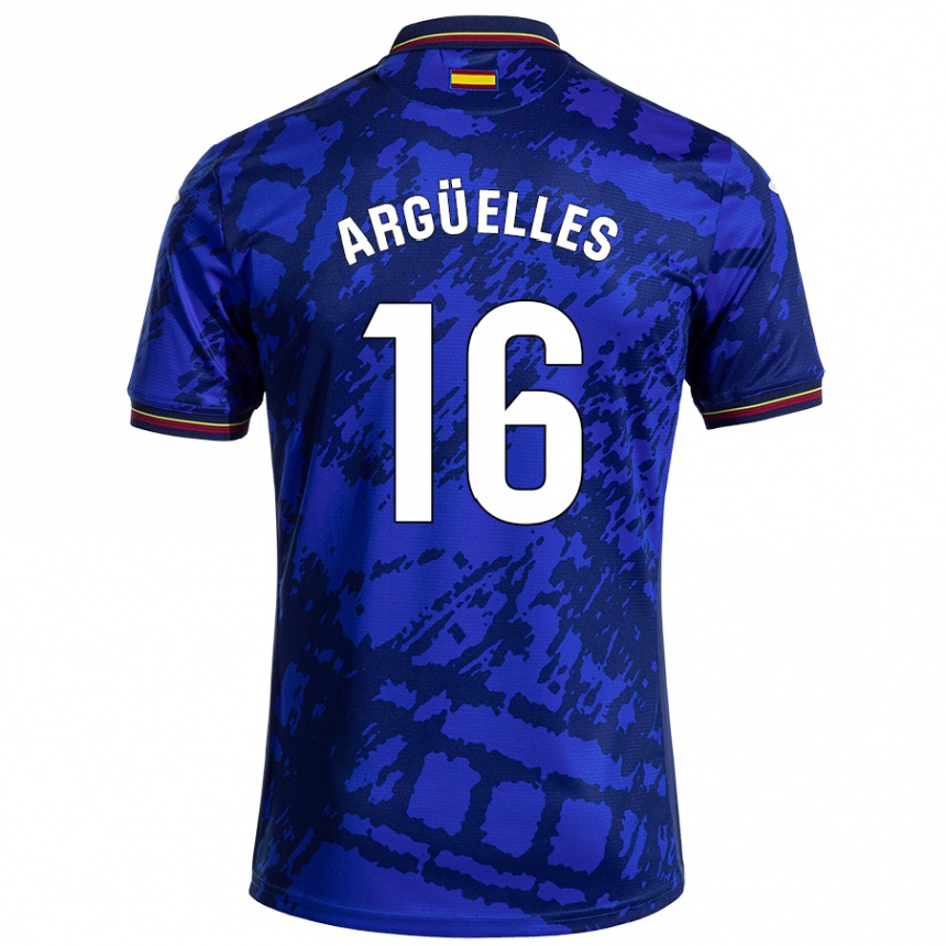 Niño Fútbol Camiseta David Argüelles #16 Azul Más Oscuro 1ª Equipación 2024/25 Perú