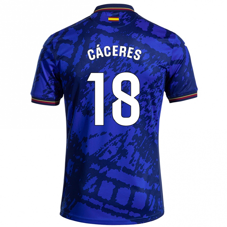 Niño Fútbol Camiseta Damián Cáceres #18 Azul Más Oscuro 1ª Equipación 2024/25 Perú