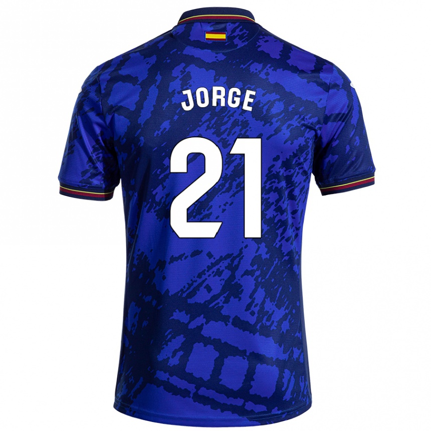 Niño Fútbol Camiseta Jeremy Jorge #21 Azul Más Oscuro 1ª Equipación 2024/25 Perú