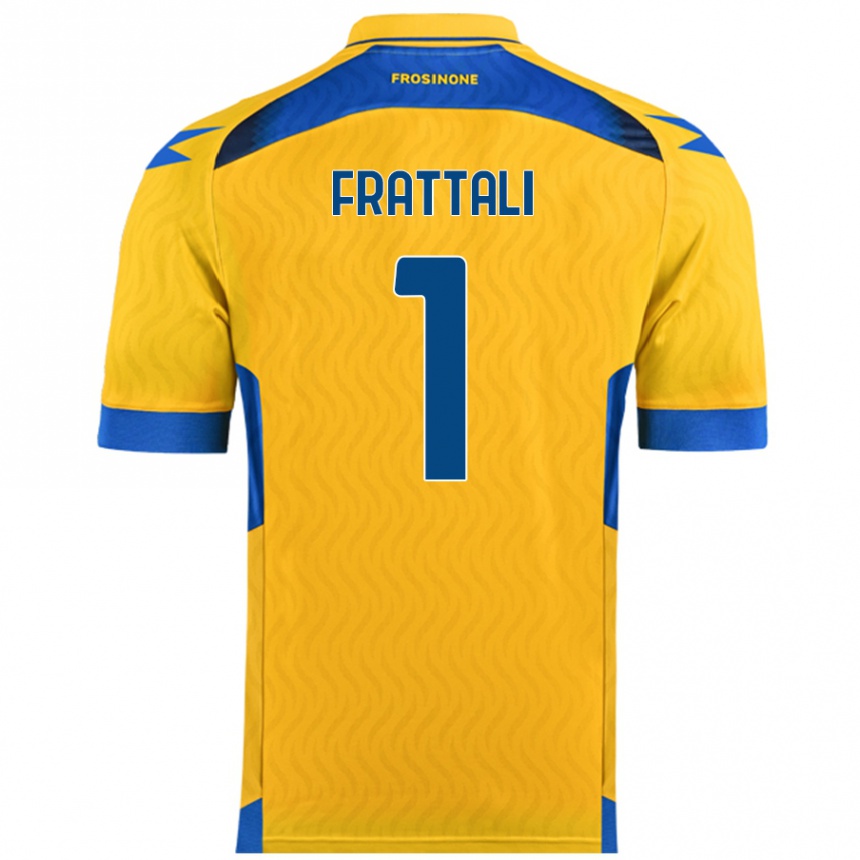 Niño Fútbol Camiseta Pierluigi Frattali #1 Amarillo 1ª Equipación 2024/25 Perú