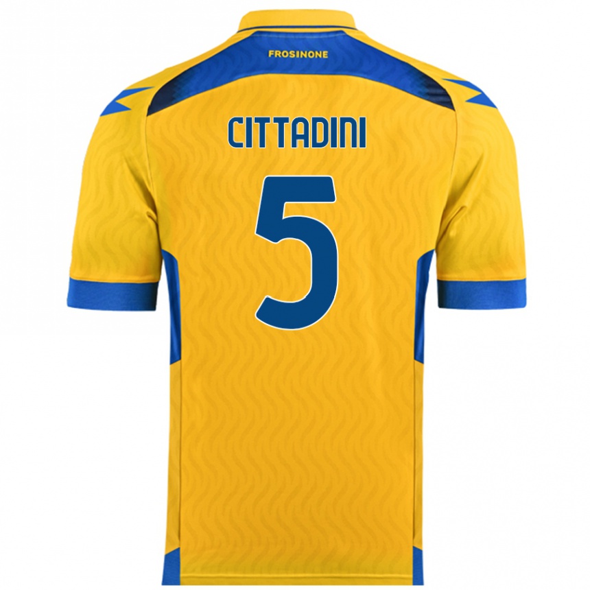 Niño Fútbol Camiseta Giorgio Cittadini #5 Amarillo 1ª Equipación 2024/25 Perú