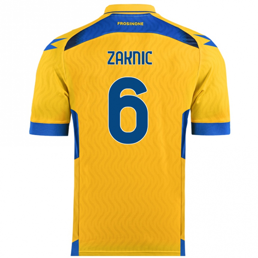 Niño Fútbol Camiseta Lazar Zaknic #6 Amarillo 1ª Equipación 2024/25 Perú