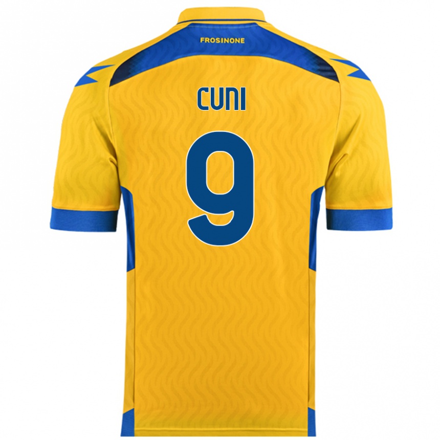 Niño Fútbol Camiseta Marvin Cuni #9 Amarillo 1ª Equipación 2024/25 Perú