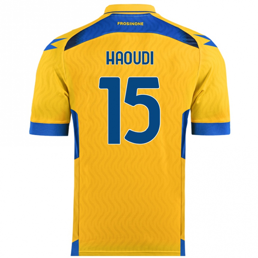 Niño Fútbol Camiseta Hamza Haoudi #15 Amarillo 1ª Equipación 2024/25 Perú