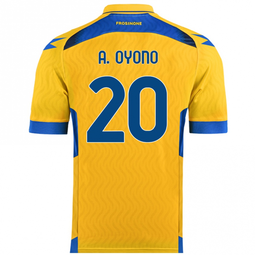 Niño Fútbol Camiseta Anthony Oyono #20 Amarillo 1ª Equipación 2024/25 Perú