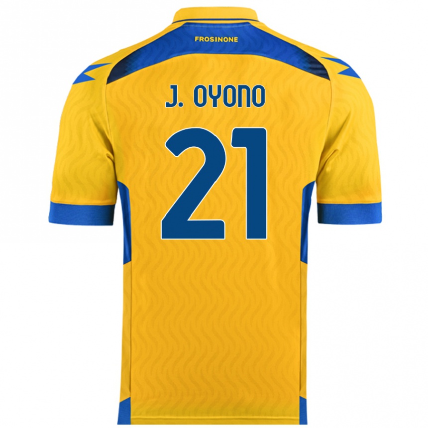 Niño Fútbol Camiseta Jérémy Oyono #21 Amarillo 1ª Equipación 2024/25 Perú