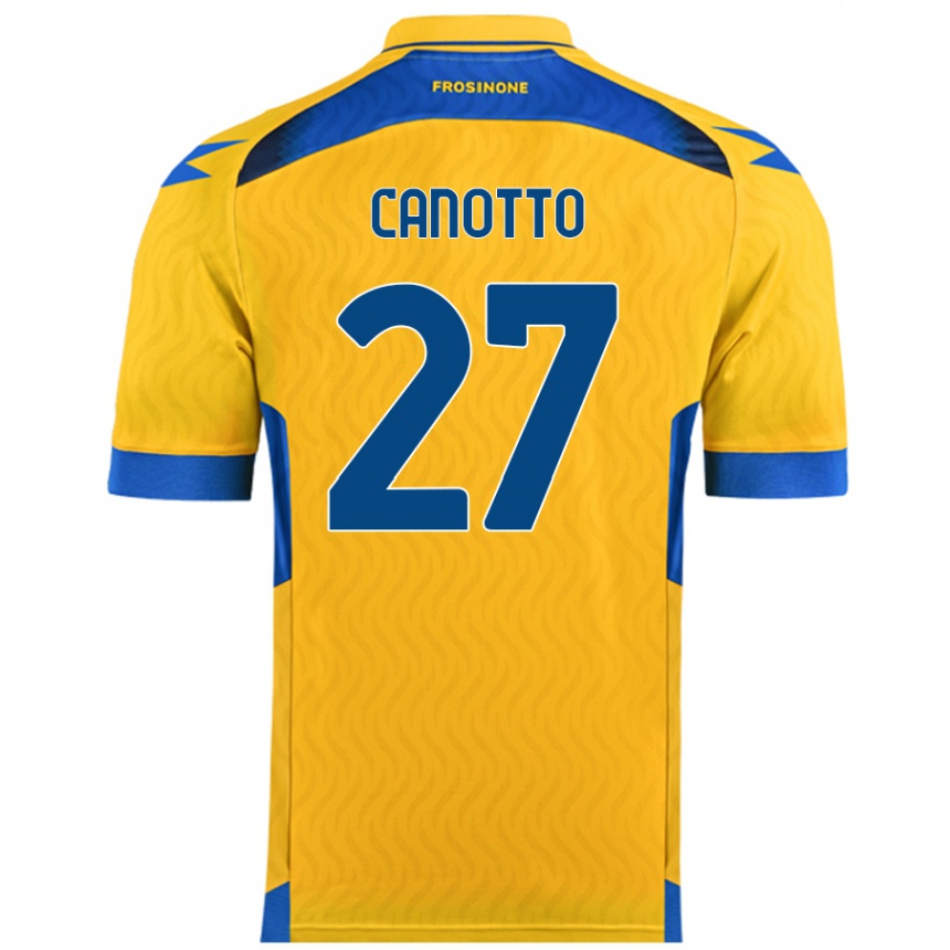 Niño Fútbol Camiseta Luigi Canotto #27 Amarillo 1ª Equipación 2024/25 Perú