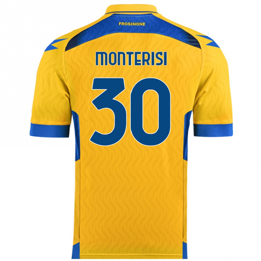 Niño Fútbol Camiseta Ilario Monterisi #30 Amarillo 1ª Equipación 2024/25 Perú