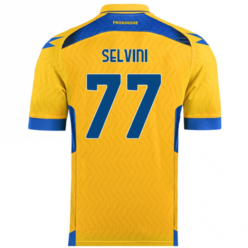 Niño Fútbol Camiseta Alessandro Selvini #77 Amarillo 1ª Equipación 2024/25 Perú