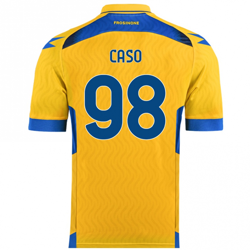 Niño Fútbol Camiseta Giuseppe Caso #98 Amarillo 1ª Equipación 2024/25 Perú