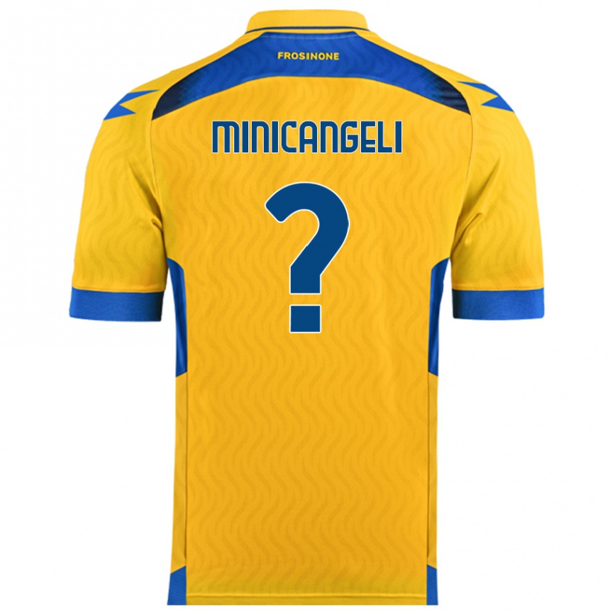 Niño Fútbol Camiseta Francesco Minicangeli #0 Amarillo 1ª Equipación 2024/25 Perú