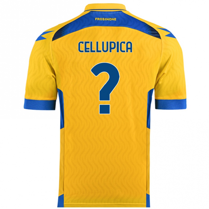 Niño Fútbol Camiseta Riccardo Cellupica #0 Amarillo 1ª Equipación 2024/25 Perú