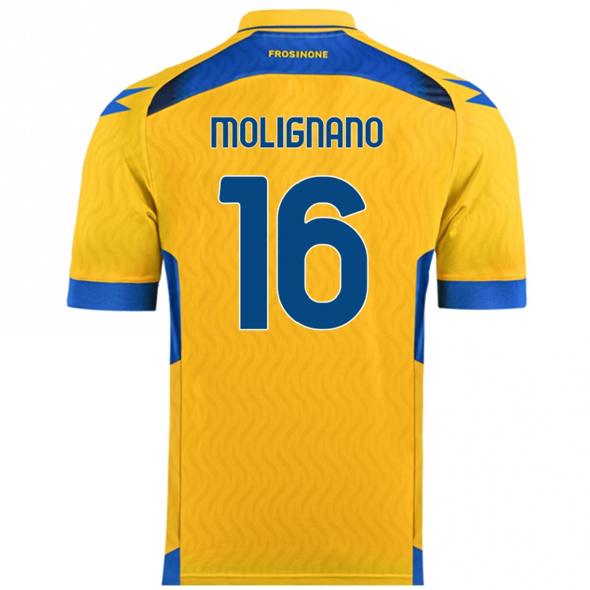 Niño Fútbol Camiseta Gaetano Molignano #16 Amarillo 1ª Equipación 2024/25 Perú