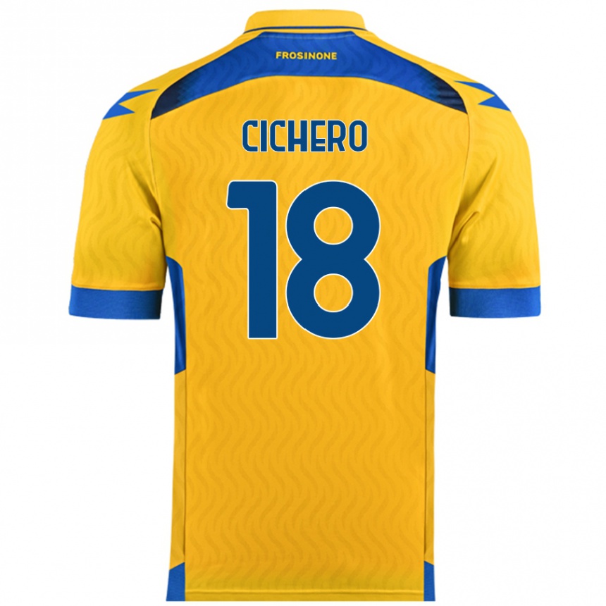 Niño Fútbol Camiseta Alejandro Cichero #18 Amarillo 1ª Equipación 2024/25 Perú