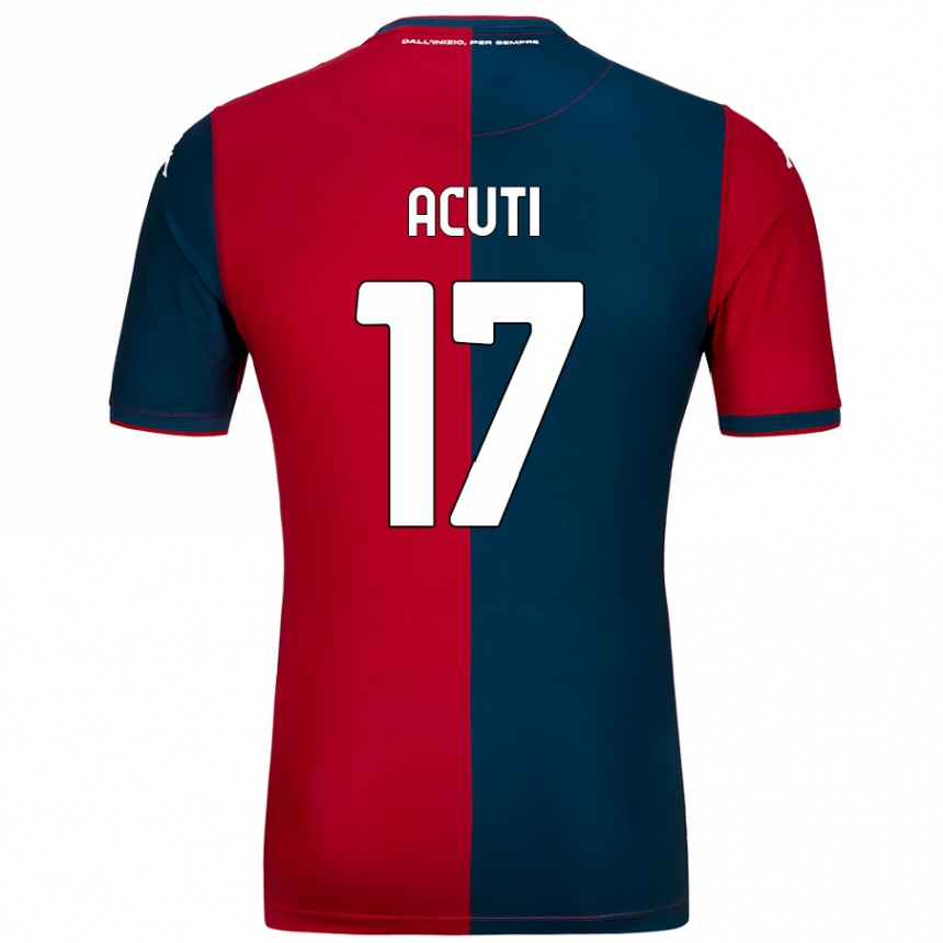 Niño Fútbol Camiseta Arianna Acuti #17 Rojo Azul Oscuro 1ª Equipación 2024/25 Perú