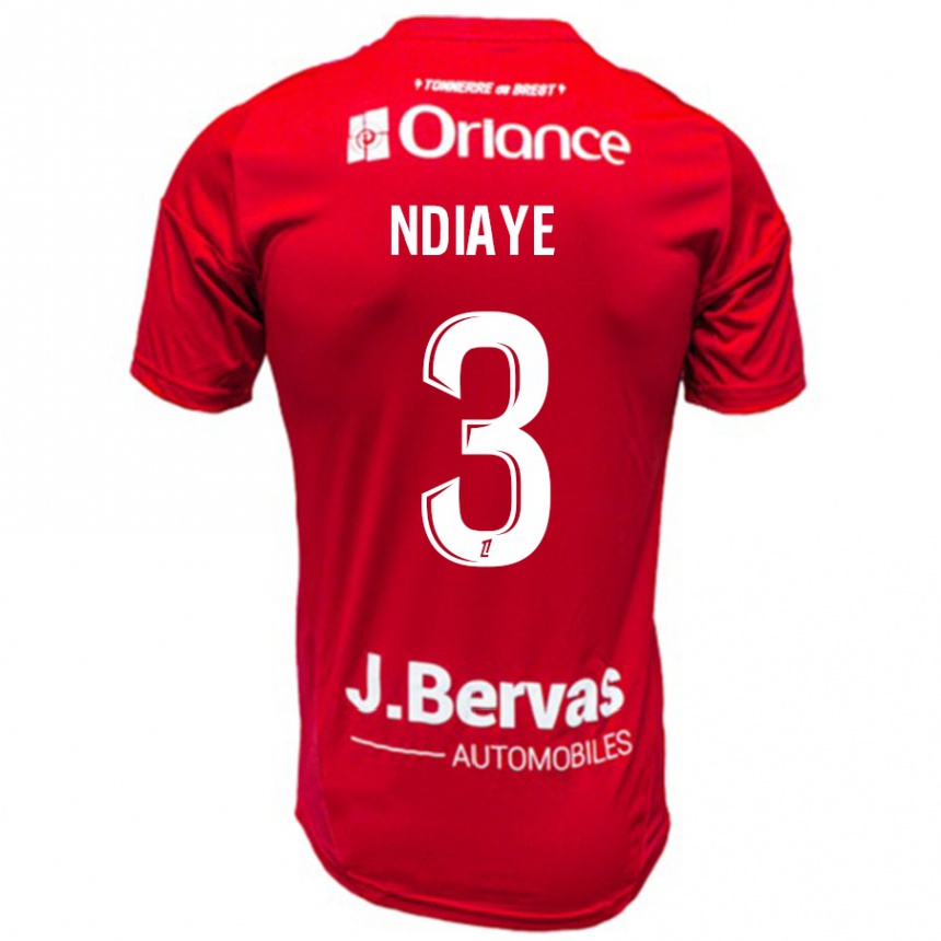 Niño Fútbol Camiseta Abdoulaye Ndiaye #3 Rojo Blanco 1ª Equipación 2024/25 Perú