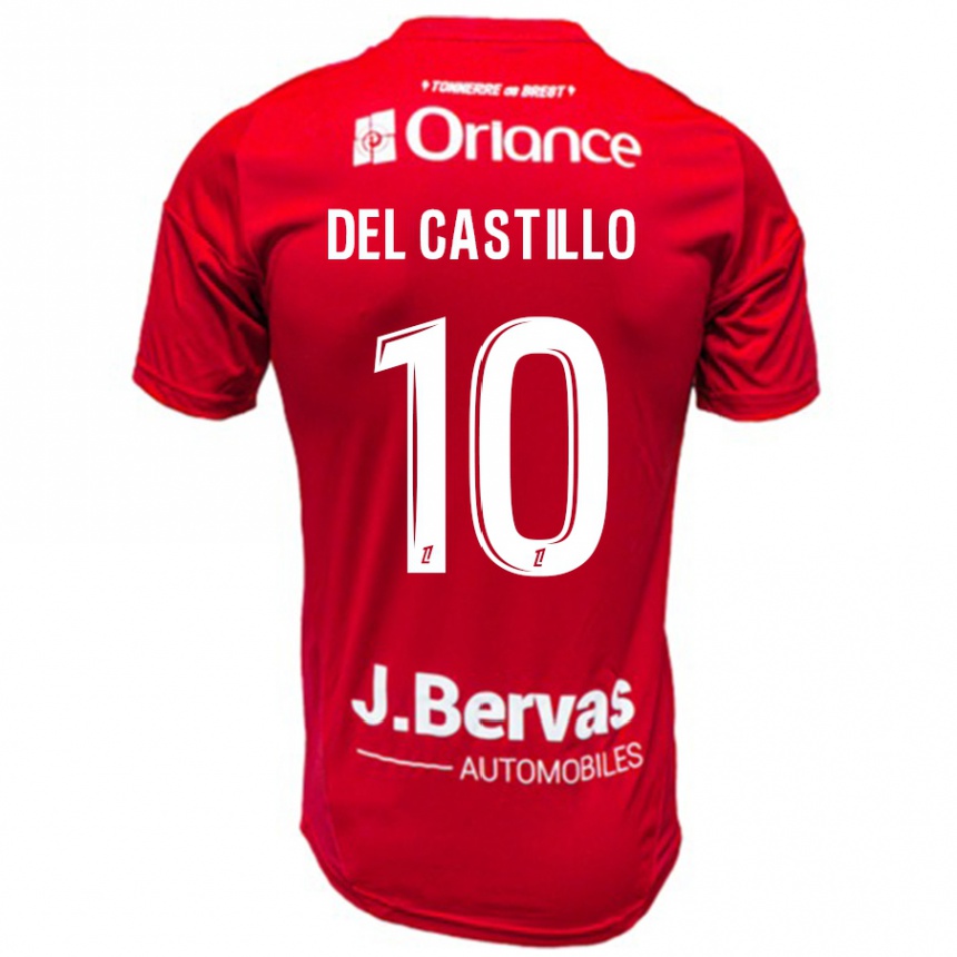 Niño Fútbol Camiseta Romain Del Castillo #10 Rojo Blanco 1ª Equipación 2024/25 Perú