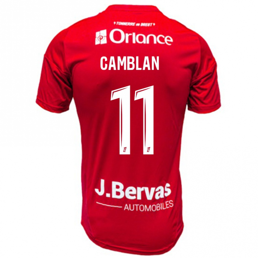 Niño Fútbol Camiseta Axel Camblan #11 Rojo Blanco 1ª Equipación 2024/25 Perú