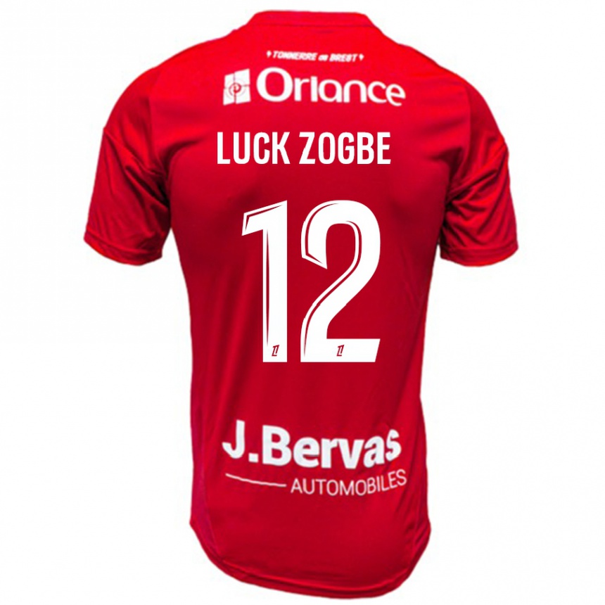 Niño Fútbol Camiseta Luck Zogbé #12 Rojo Blanco 1ª Equipación 2024/25 Perú